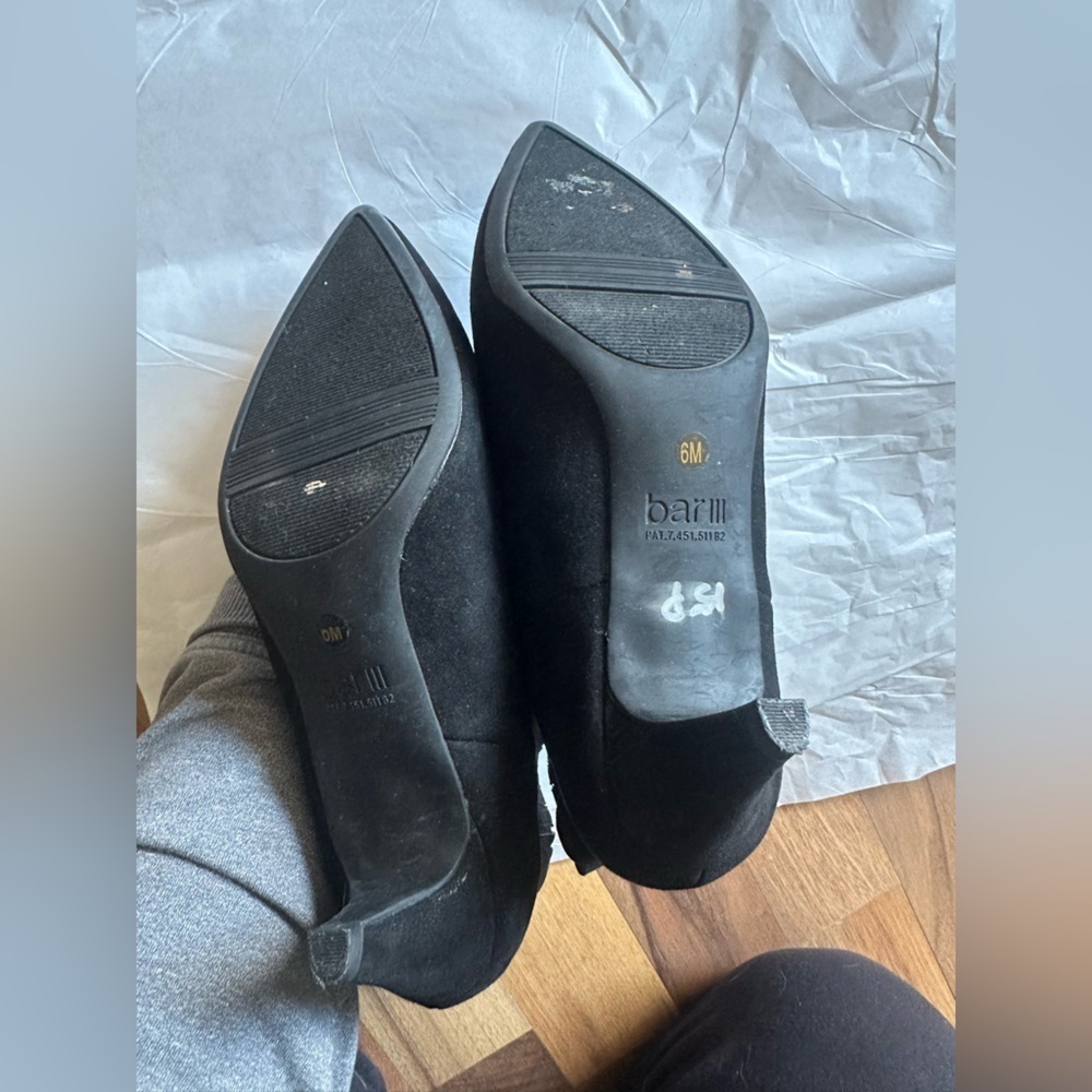 Bar III Black Heeled Ankle Boots - Picture 3 of 6